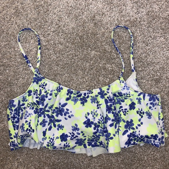LA Hearts Neon Yellow & Blue Swim Cover top sz L - Picture 8 of 9